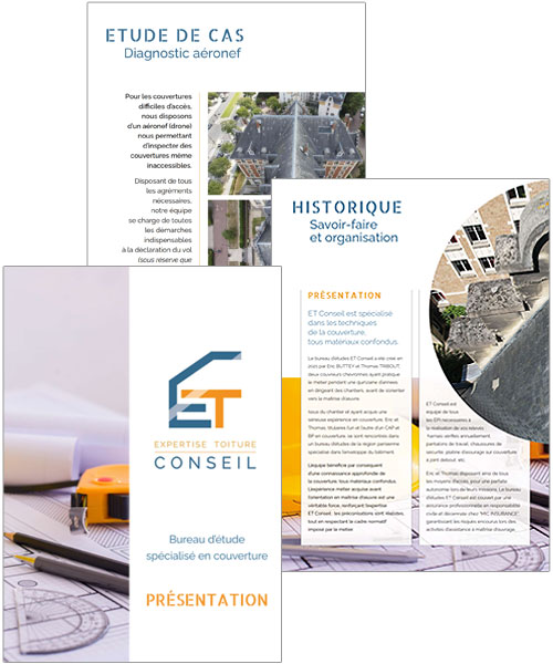 Brochure réalisée pour le bureau d'étude Expertise Toiture Conseil